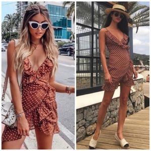 Lioness Polka Dot Wrap Dress